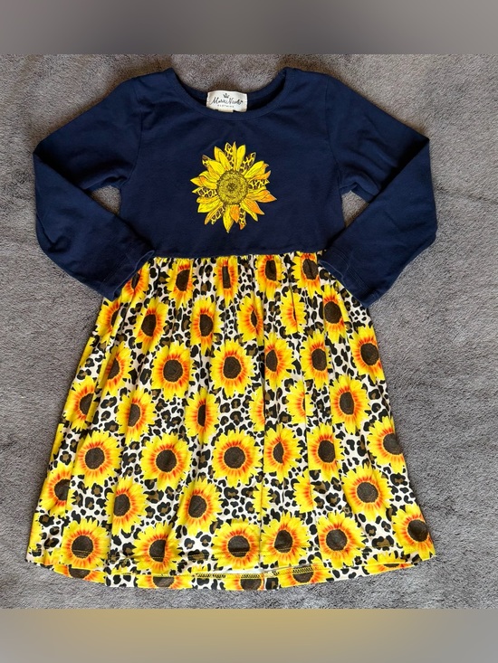 Marie Nicole Other - Sunflower Patch Navy & Yellow Girls Casual Dress
